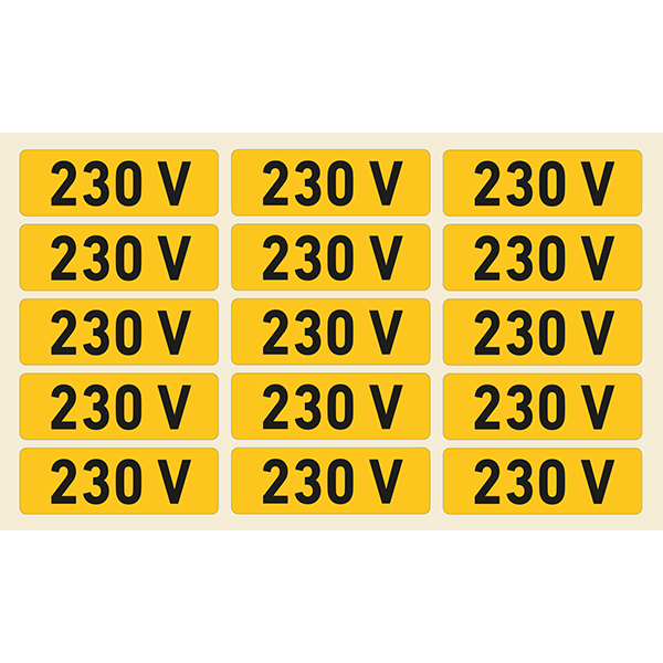 230V matrica 60x20 15db termék fő termékképe