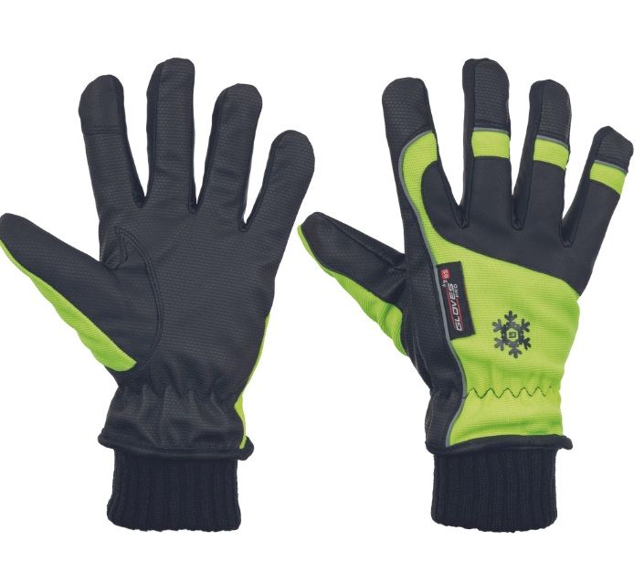 OS Red Signal Winter bélelt védőkesztyű fényvisszaverő, neonsárga termék fő termékképe