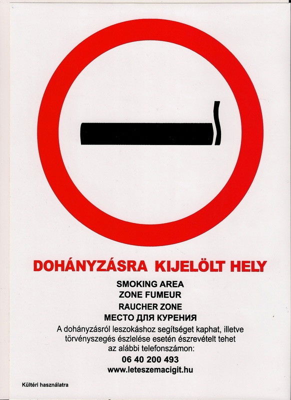 Dohányzásra kijelölt hely matrica A4 termék fő termékképe