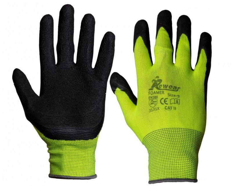 Rewear Foamer latex kesztyű neonzöld/fekete termék fő termékképe