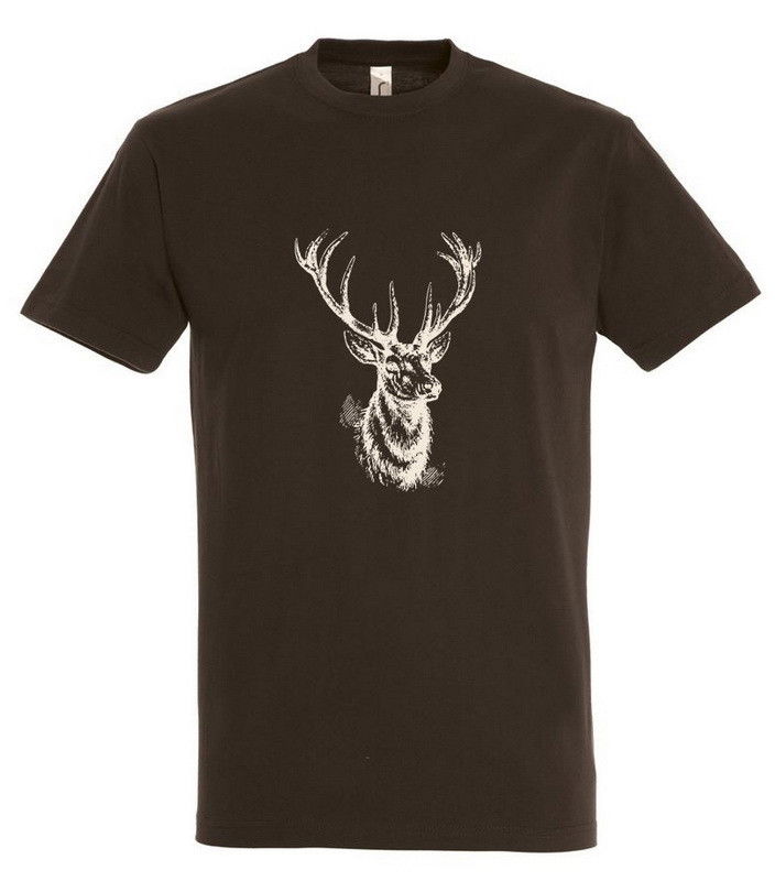 TOP kereknyakú póló szarvasfej mintával termék fő termékképe