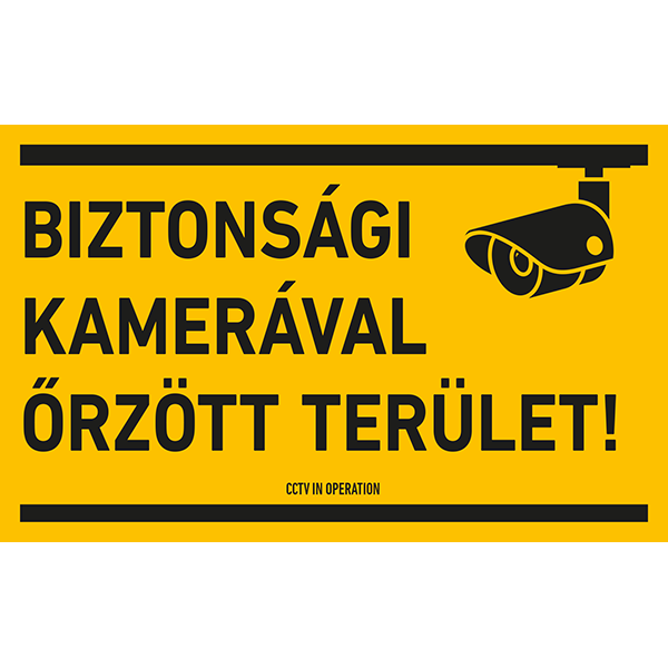 Biztonsági kamerával őrzött terület tábla PVC 1 MM, 400X250 termék fő termékképe