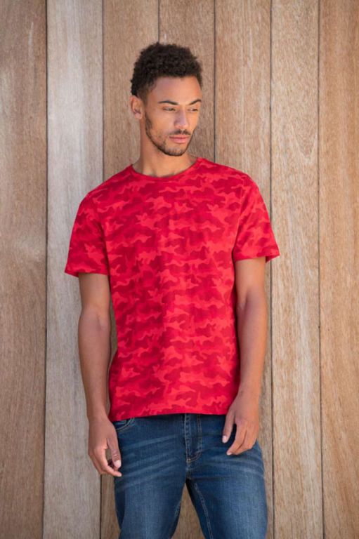CAMOPÓLÓ - terepmintás póló piros termék fő termékképe