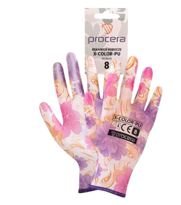 Procera PROC X-Color-PU mártott pink virágos kesztyű_8 termék fő termékképe