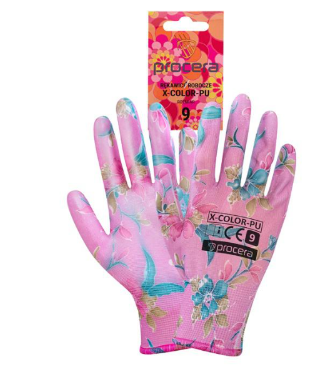 Procera PROC X-Color-PU mártott lila virágos kesztyű_9 termék fő termékképe