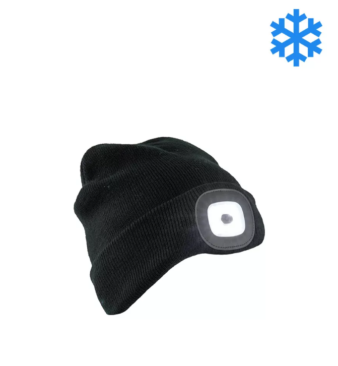 Urgent 7091 kötött sapka LED lámpával - Fekete termék fő termékképe