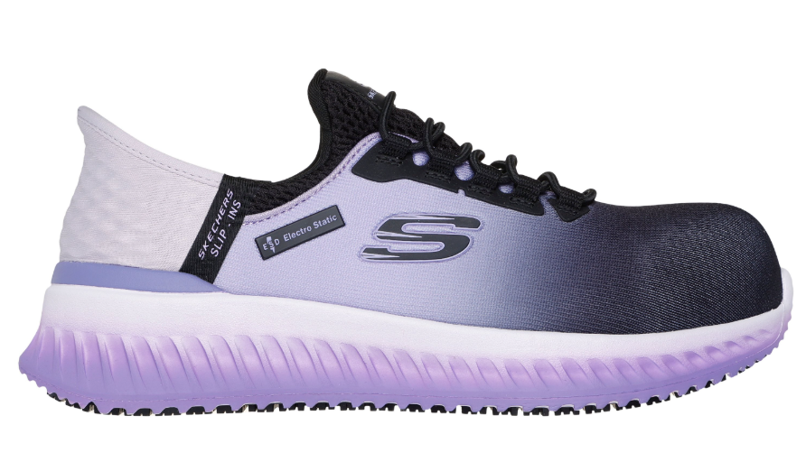 Skechers Slip-ins Work: Tilido - Ombray S1 PL SR ESD Női védőcipő Fekete-lila termék fő termékképe