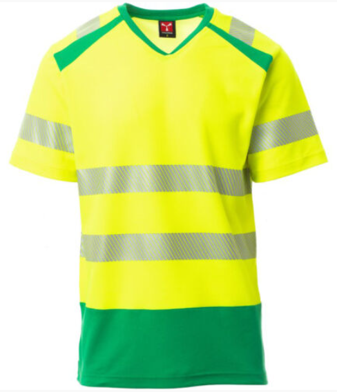 Payper Way jólláthatósági V-nyakú póló, sárga/zöld termék fő termékképe