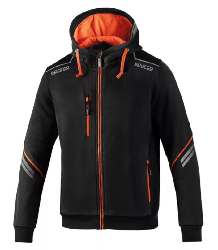 Sparco Colorado Full Zip kapucnis pulóver - Fekete/Narancs termék fő termékképe