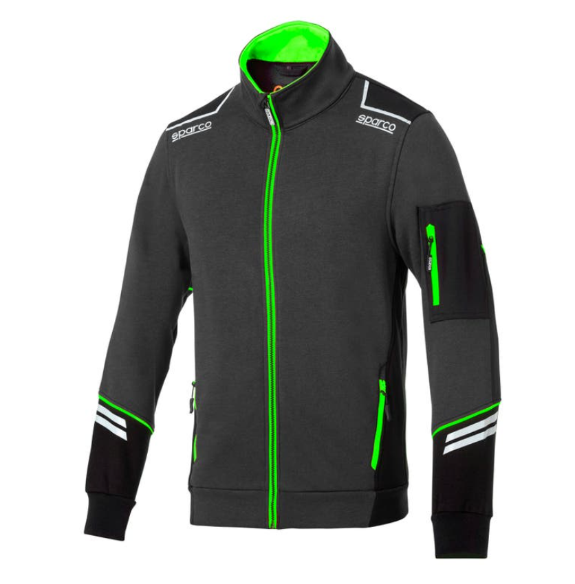 Sparco Alabama Tech Full Zip pulóver - Szürke/Zöld termék fő termékképe