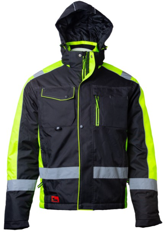 Rewear 169 000/CW Télikabát Neonsárga/fekete, Fényvisszaverő csíkkal termék fő termékképe