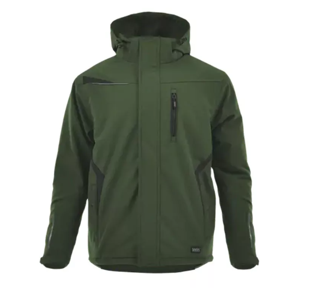 Sara Comfort Winter bélelt softshell hosszú kabát olíva zöld - fekete termék fő termékképe