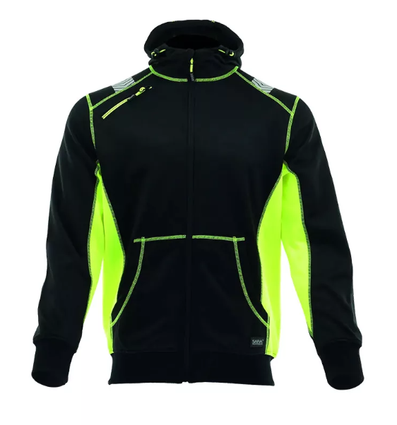 Sara Comfort Neo kapucnis pulóver fekete - neon termék fő termékképe