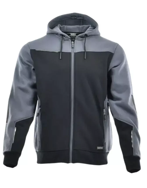 Sara Comfort Plus kapucnis pulóver fekete - szürke termék fő termékképe