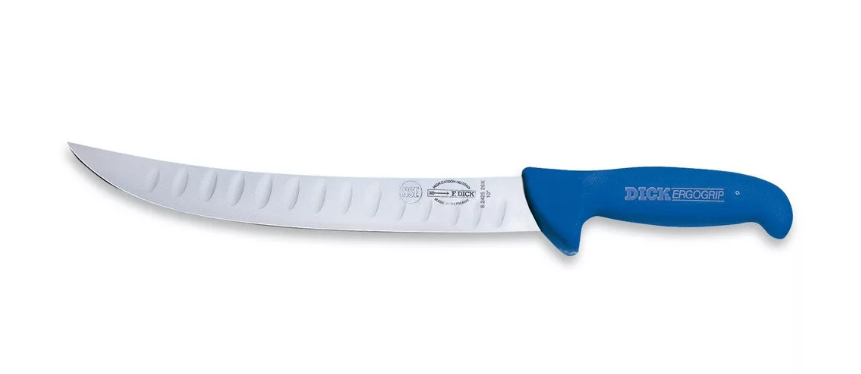 DICK ErgoGrip henteskés, barázdált pengével (26 cm) merev, ívelt, vékony, kék termék fő termékképe