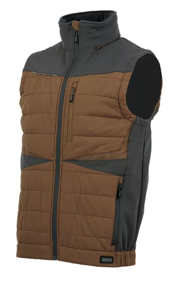 Sara Comfort Plus kapucnis mellény barna - sötétszürke termék fő termékképe