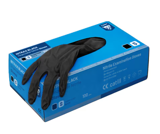 TOP Nitrax egyszerhasználatos púdermentes nitril kesztyű fekete termék fő termékképe