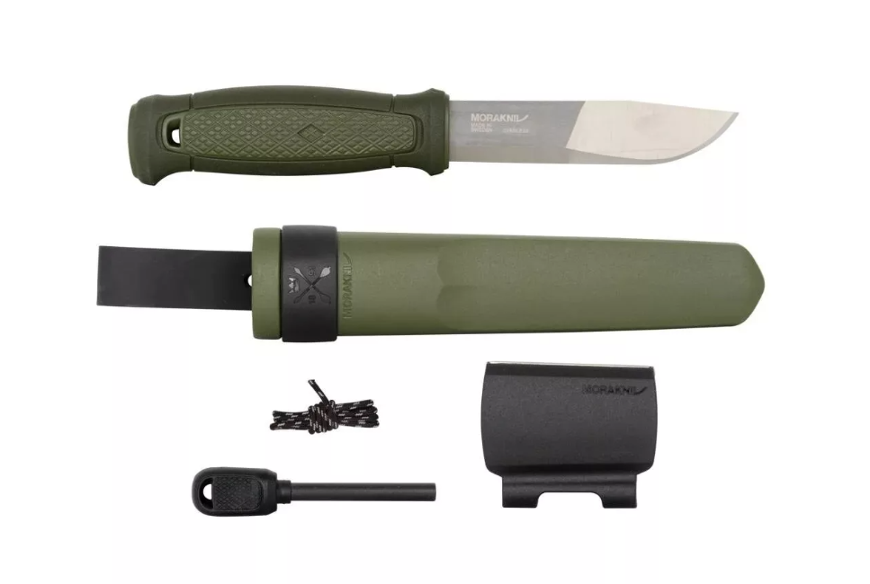 MORAKNIV Kansbol (S) kés, tokkal + Survival Kit tűzgyújtó készlet, zöld termék fő termékképe