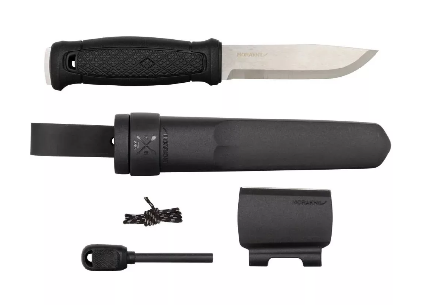 MORAKNIV Garberg (S) tőr, tokkal + Survival Kit tűzgyújtó készlet, fekete termék fő termékképe