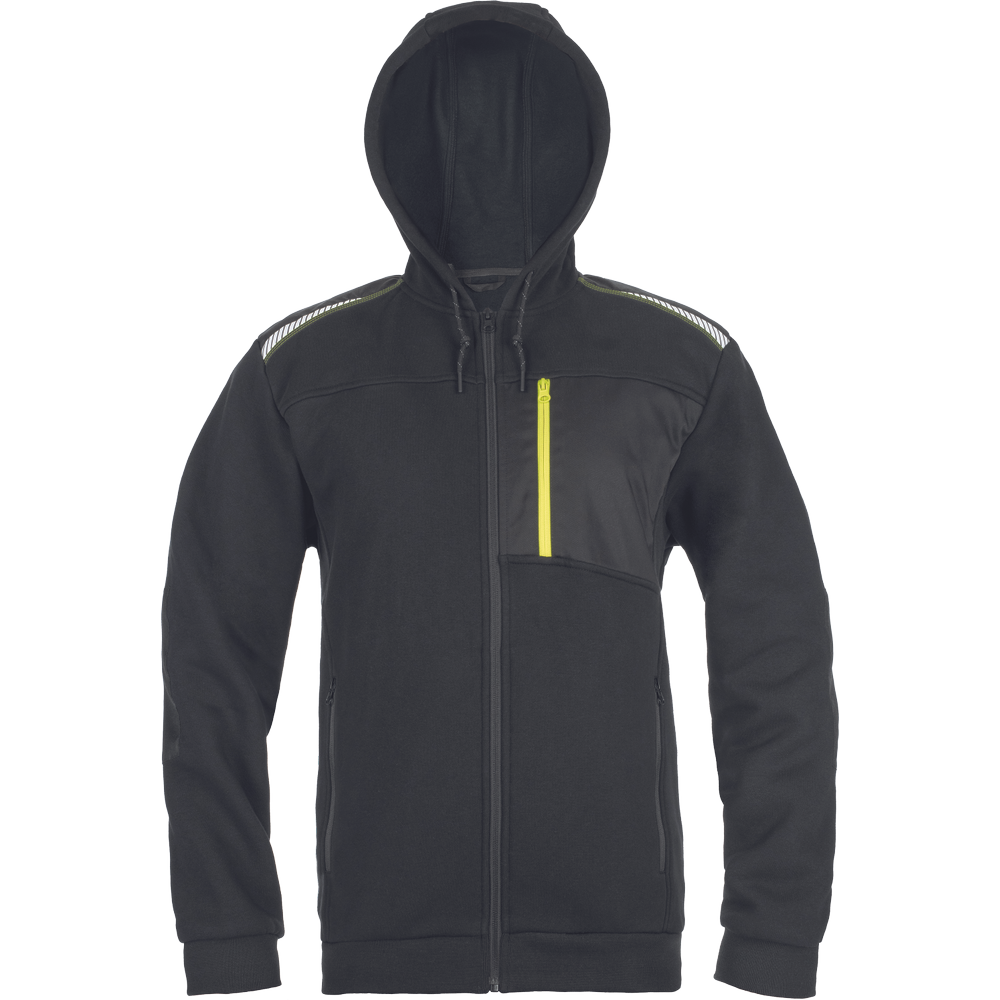 Cerva EMERTON STR kapucnis kardigán fekete/sárga termék fő termékképe