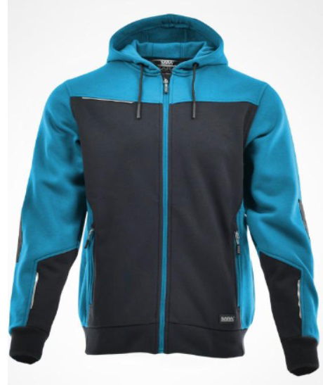 Sara Comfort Plus kapucnis pulóver petrolkék-fekete termék fő termékképe