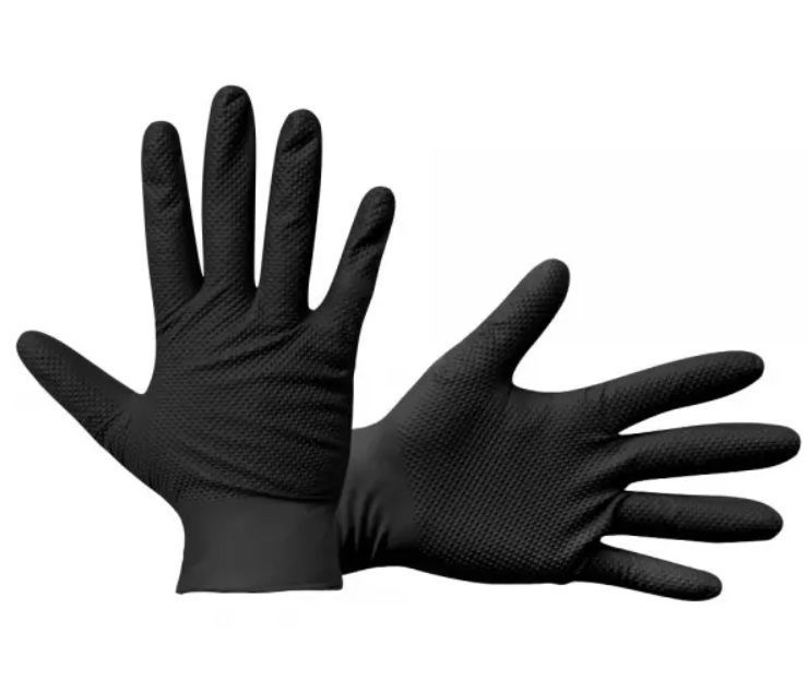 Chemsplash PumaGrip egyszerhasználatos púdermentes fekete érdesített nitril kesztyű 50db termék fő termékképe