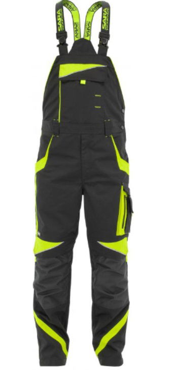 Sara Neoflex kantáros nadrág neonsárga-fekete termék fő termékképe